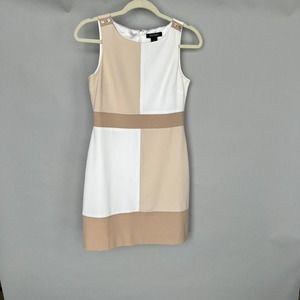 White House Black Market Color Block Shift Dress Size 00